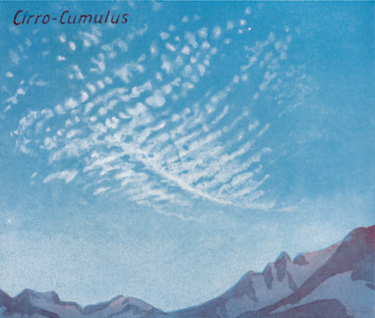 Cirro-Cumulus-1935個の主要な雲の形、空、1935年 作： 不明