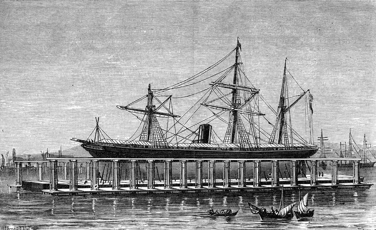 クラークス油圧リフト、ボンベイ、C1880 作： 不明