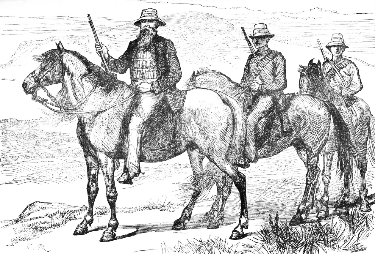 Transvaal Mounted Volunteers、c1880のPiet Uys司令官 作： 不明
