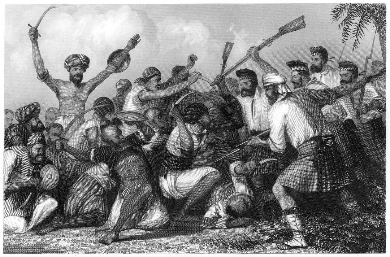 1858年5月6日、バレイリーの前のガーゼとの衝突、c1860 作： 不明