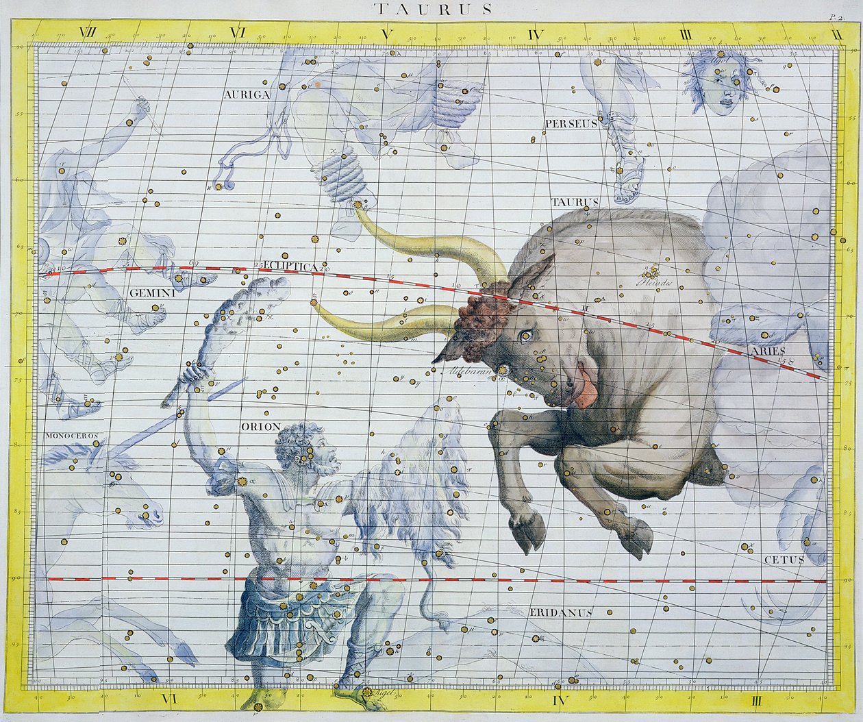 おうし座の星座、1729年 作： 不明
