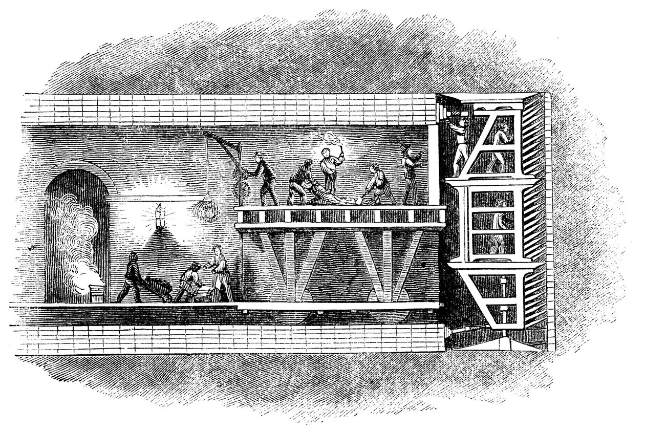テムズトンネルの建設、ロンドン、1825-1843 作： 不明