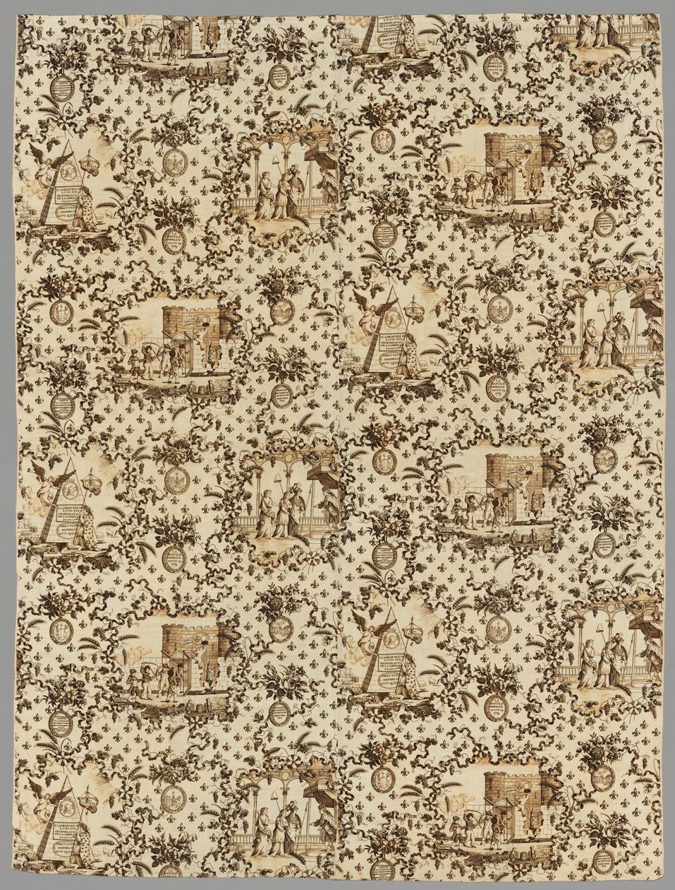 銅版画印刷リネン、1789-1791。 作： 不明