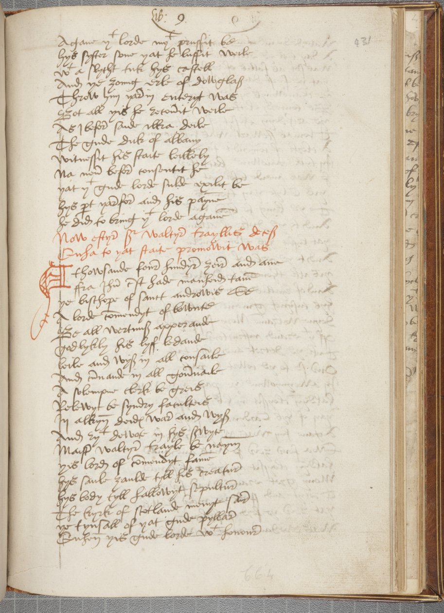ウィントゥーンのアンドリュー・クロニクルのコピー、Fol 431 recto、1550年頃（紙にインク 作： 不明