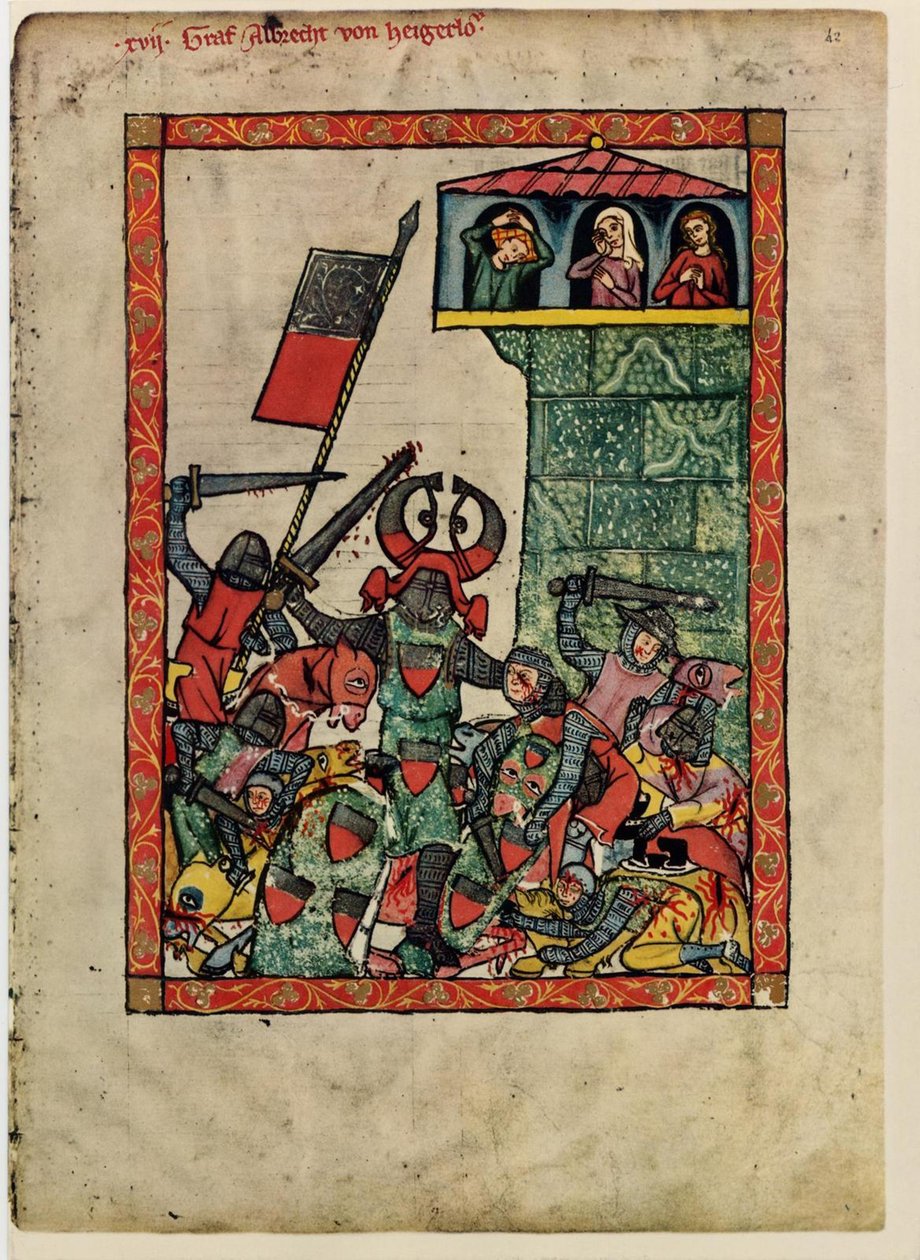 1305年から1340年のコーデックスマネッセからホーエンベルクのアルブレヒトII伯爵 作： 不明