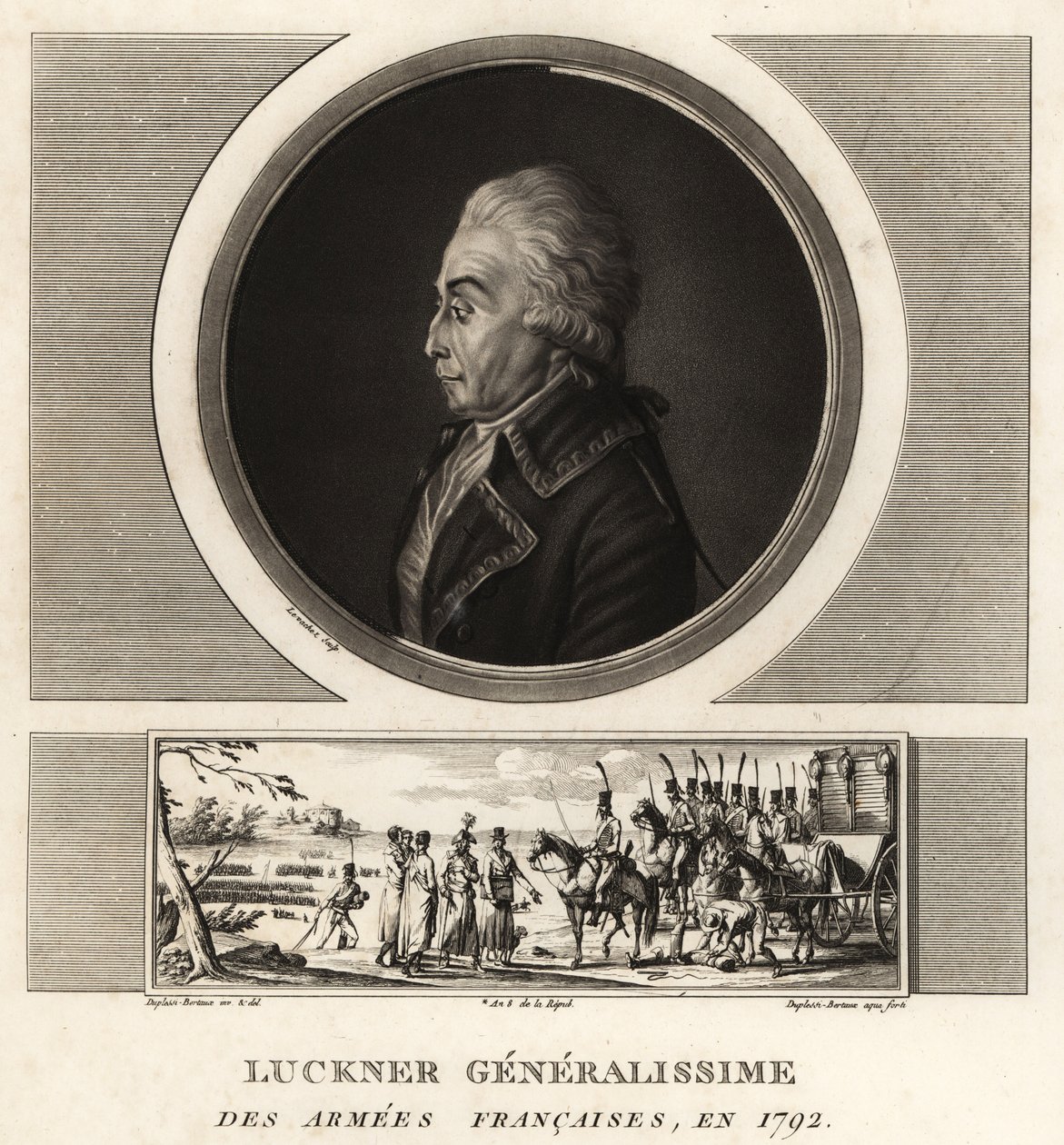 ニコラ・ラックナー伯爵（フランス革命の将軍、Generalissime des Armees Francaises、1794年に処刑 作： 不明
