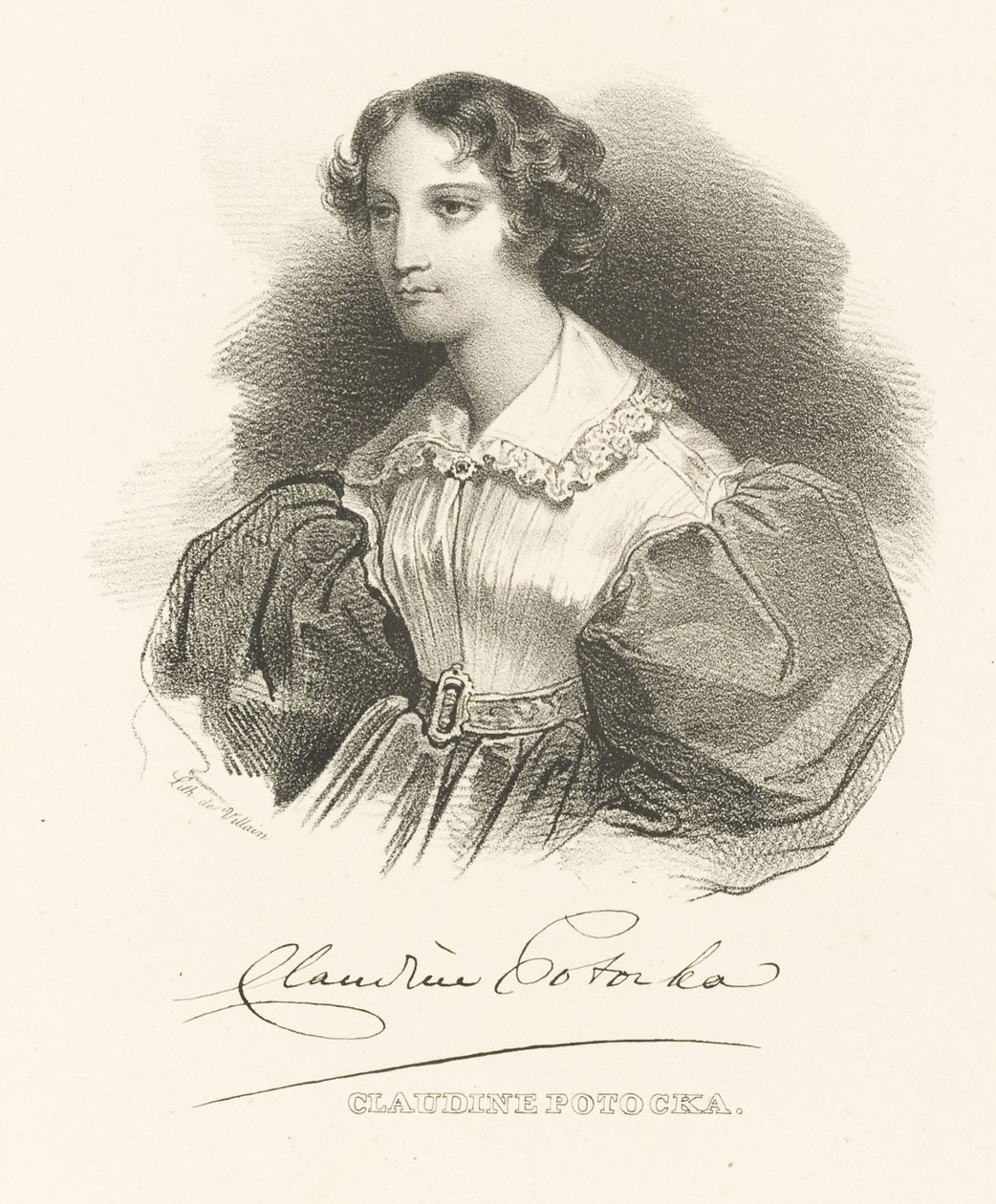 伯爵夫人クラウディナクローディンポトカ、Dzialynska 1801-1836、c。 1830年。 作： 不明