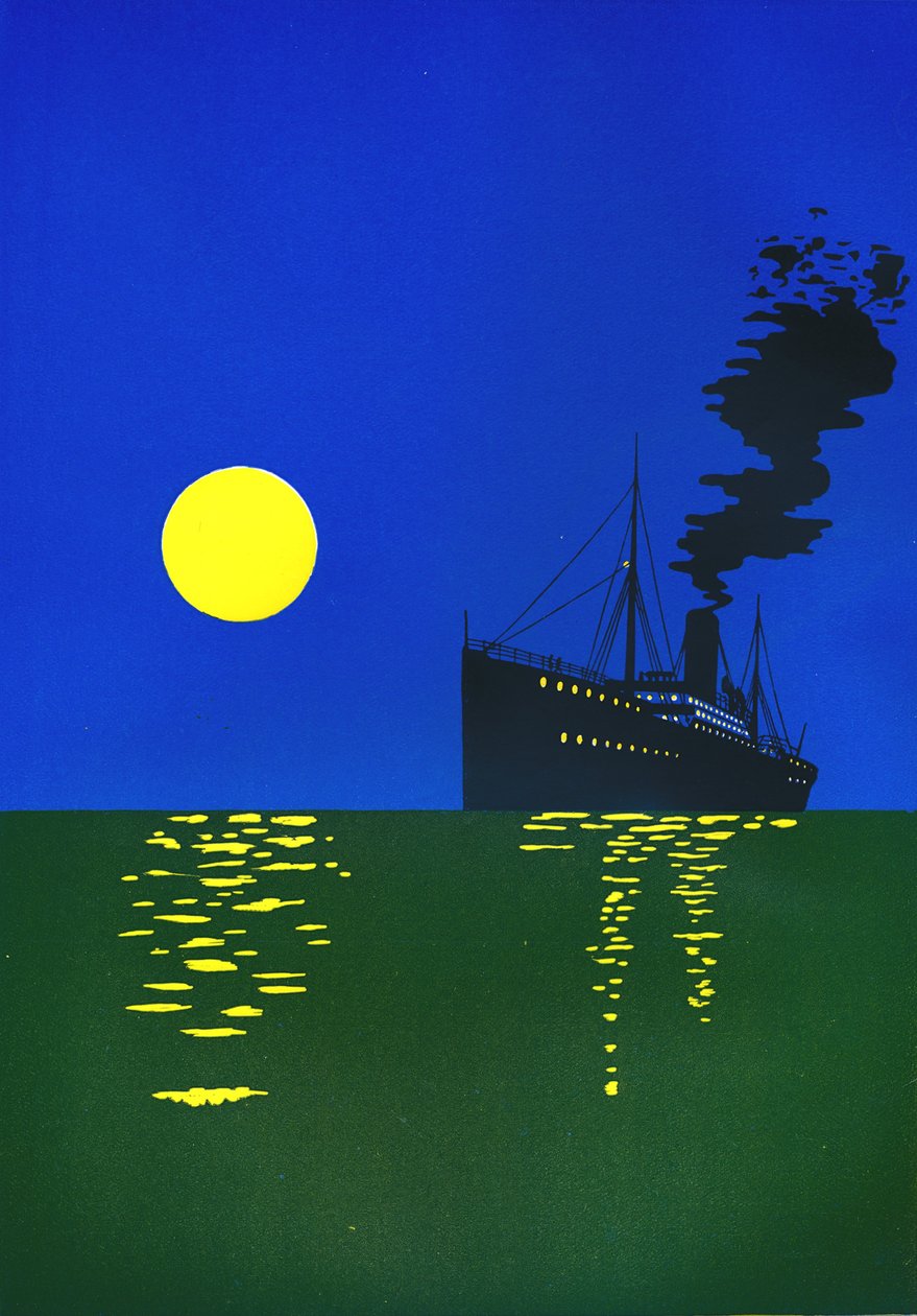 1909年の太陽と海でのクルーズ船。 作： 不明