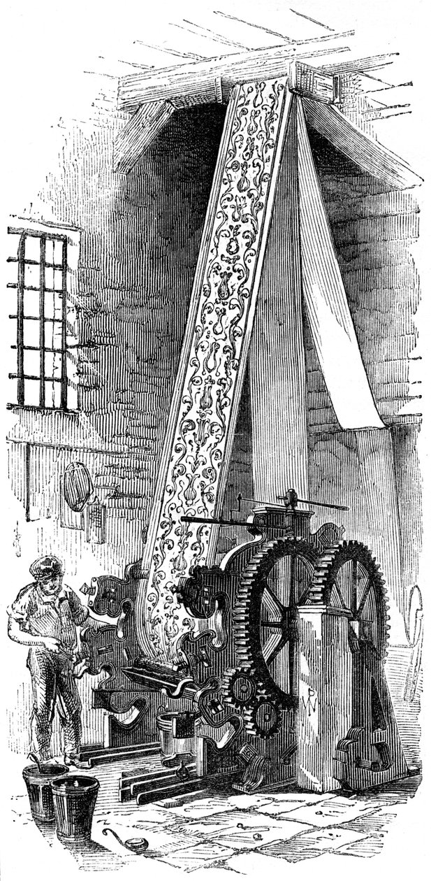 シリンダー印刷機、1886 作： 不明