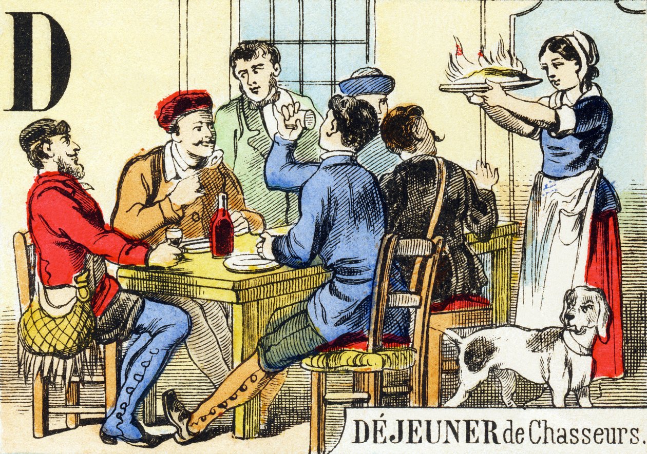 D: Dejeuner de chasseurs - The Hunting Alphabet, c.1890 (e.g. engraving) 作： 不明