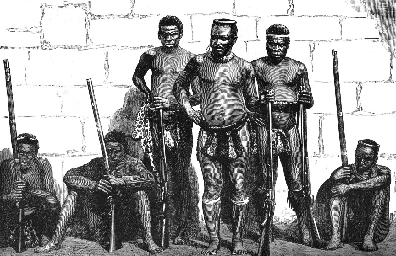IsandhlwanaおよびGhingilovoのズールー族指導者の1人であるダブラマンジ、c1880 作： 不明