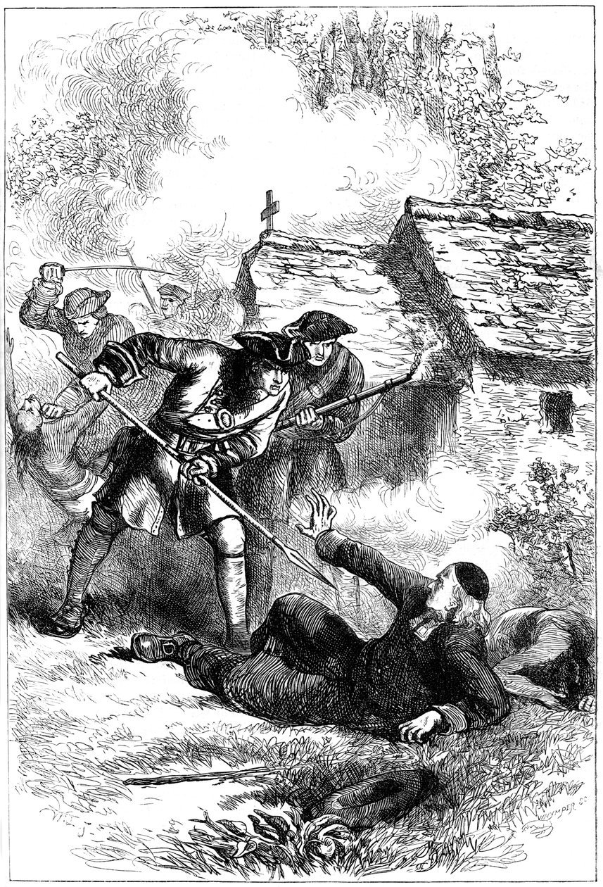 アメリカのフランスのイエズス会宣教師、セバスチャン・ラーレの死、1724年 作： 不明