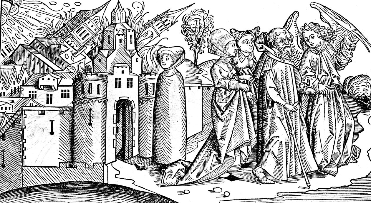 1493年の地震によるソドムとゴモラの破壊 作： 不明