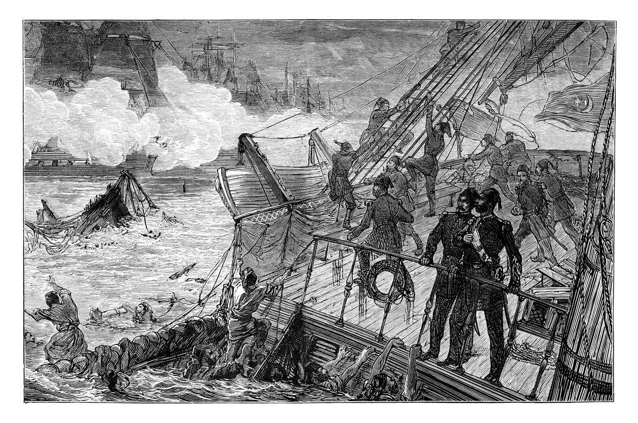 シノペでのトルコ艦隊の破壊、1853年、1900年 作： 不明