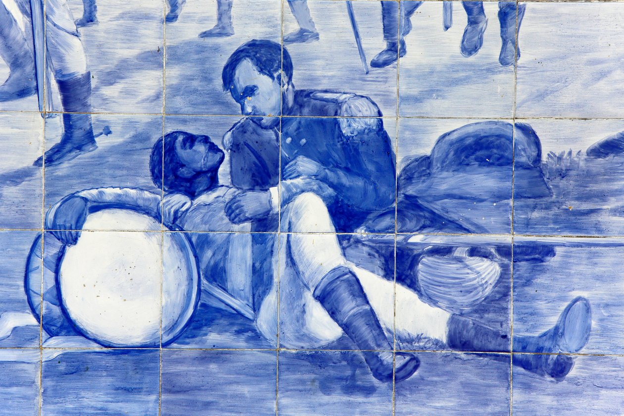 ブラジルの独立戦争を描いたモザイク画の詳細（ブラジル・カチョエイラ市 作： 不明