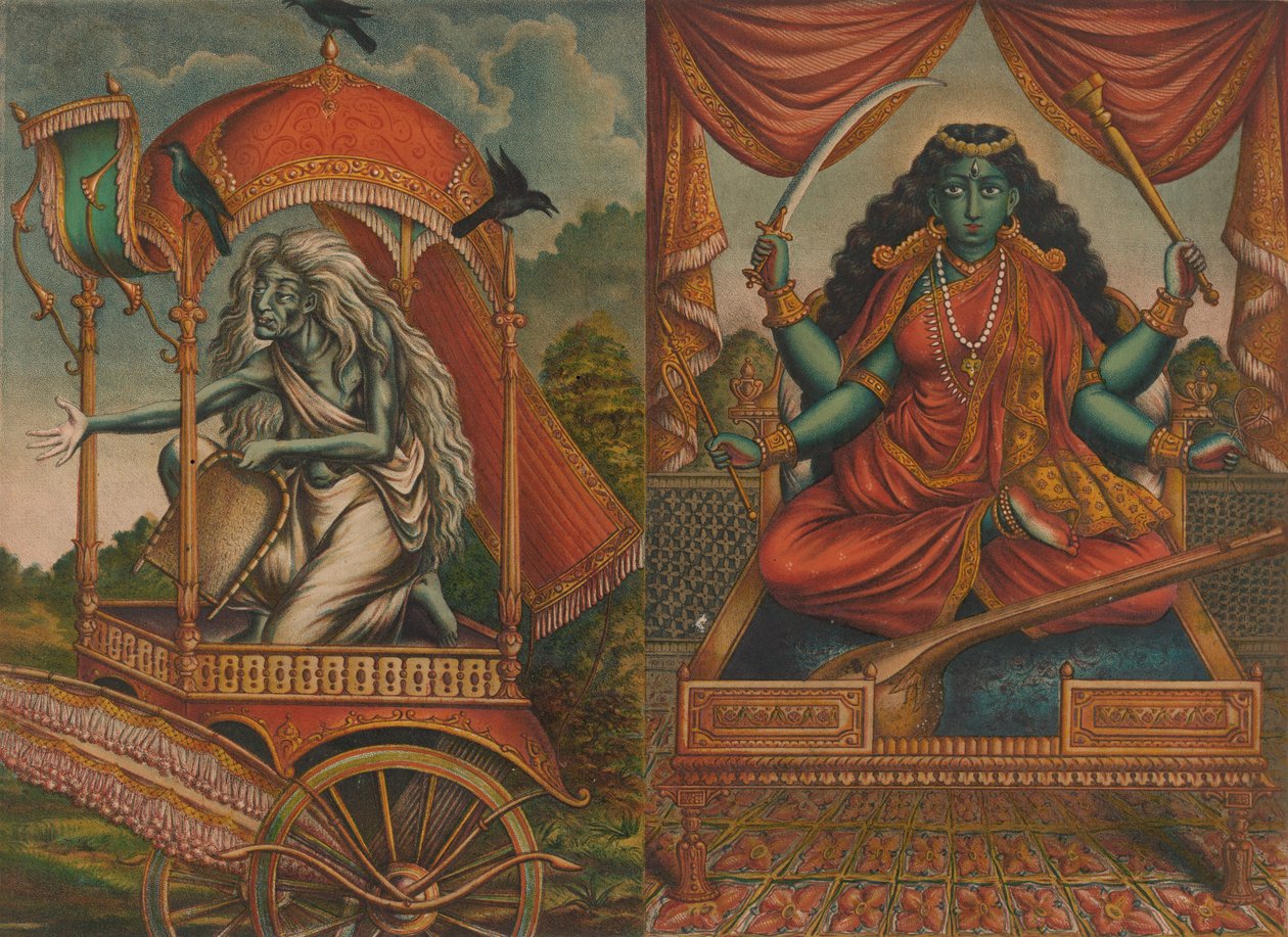 Dhumavati Matangi、1885-90年。 作： 不明