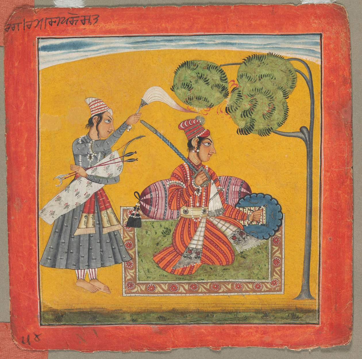 36のメロディーの1つであるDipak Raga、Ragamala：Personifying Love、c。 1690。 作： 不明