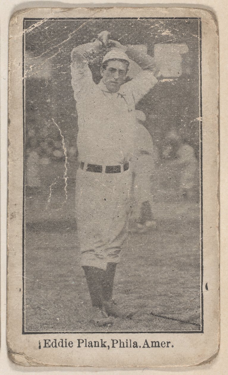 エディ プランク、フィラデルフィア、アメリカン リーグ、野球選手セット W500、ca. 1915年。 作： 不明