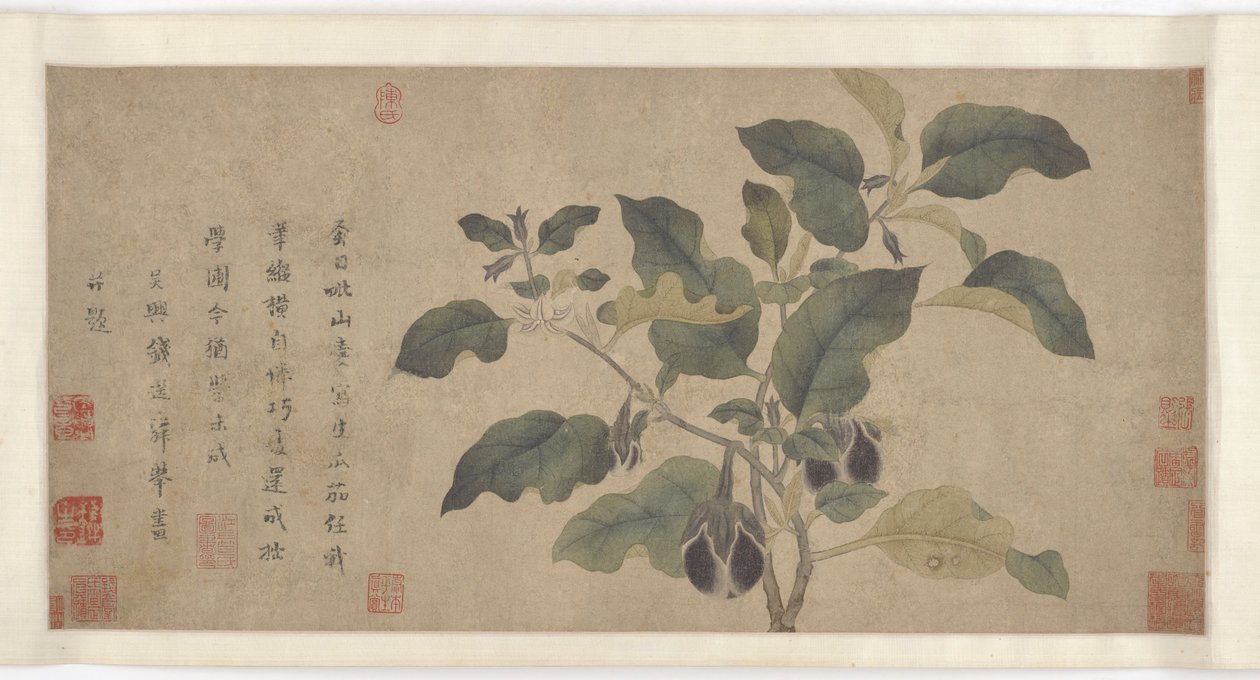 なす、元または明王朝、14世紀。 作： 不明