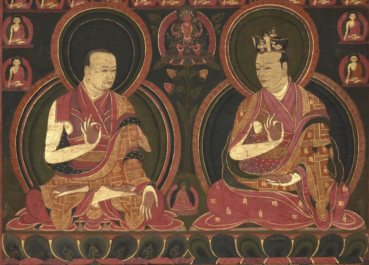 8番目のカルマパ、Mikyo Dorje（1507-1554）と彼の教師であるFirst Sangye Nyenpa 作： 不明