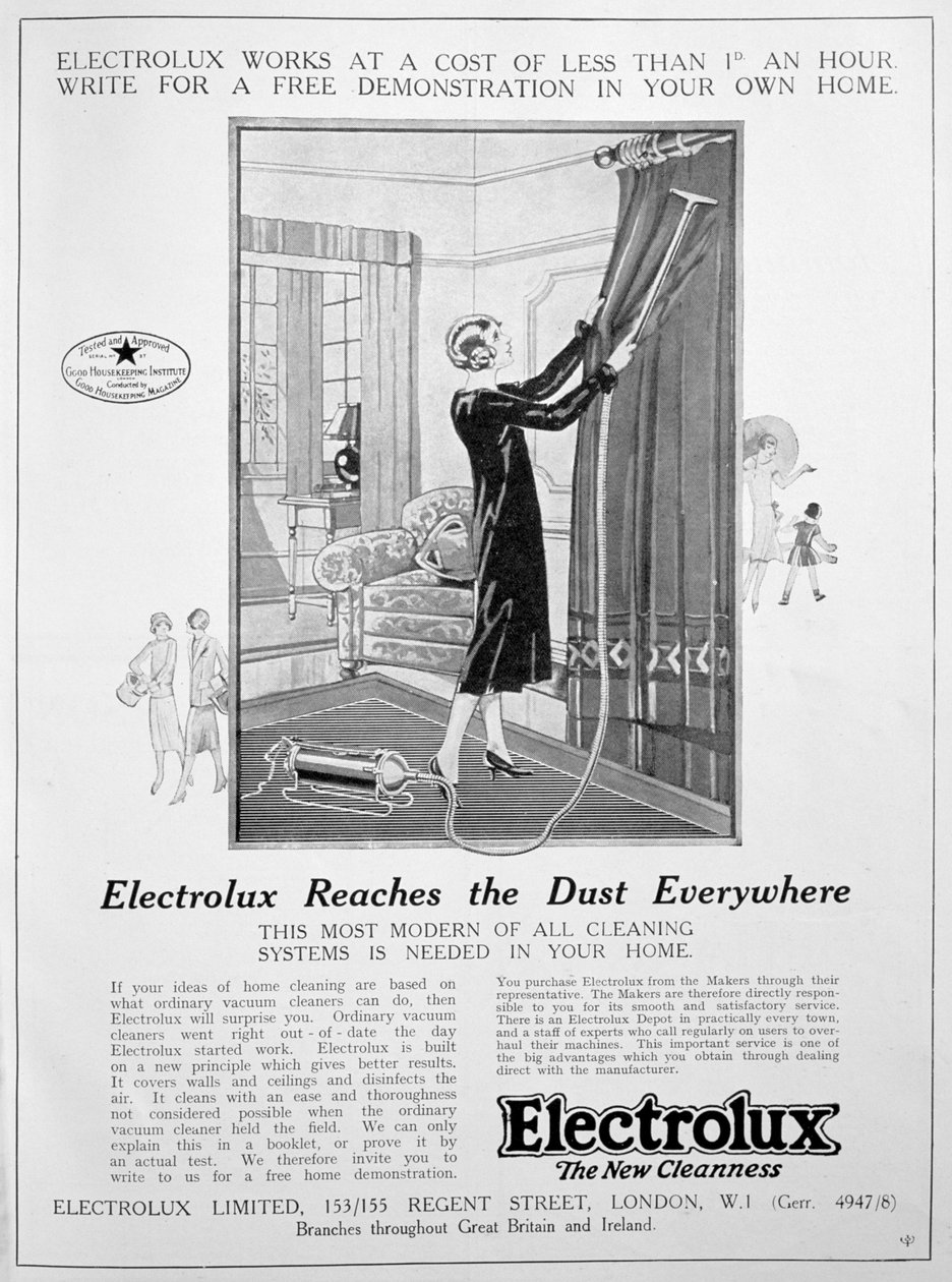 Electrolux掃除機広告、1924 作： 不明
