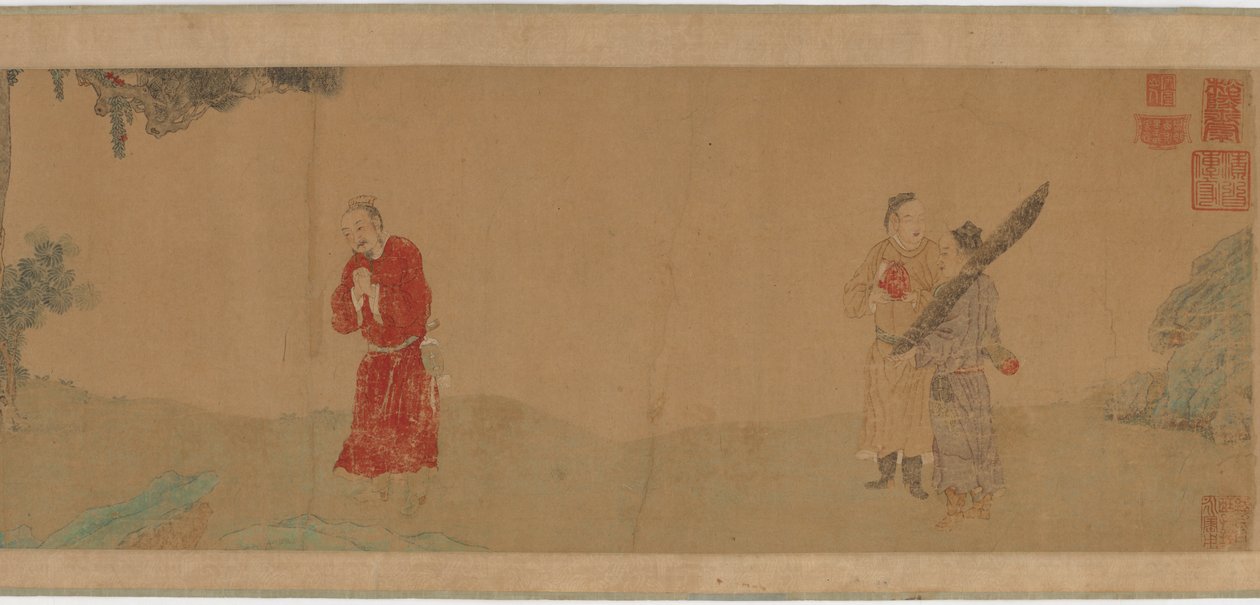 僧侶を敬う石楽帝、1368～1644年。 作： 不明