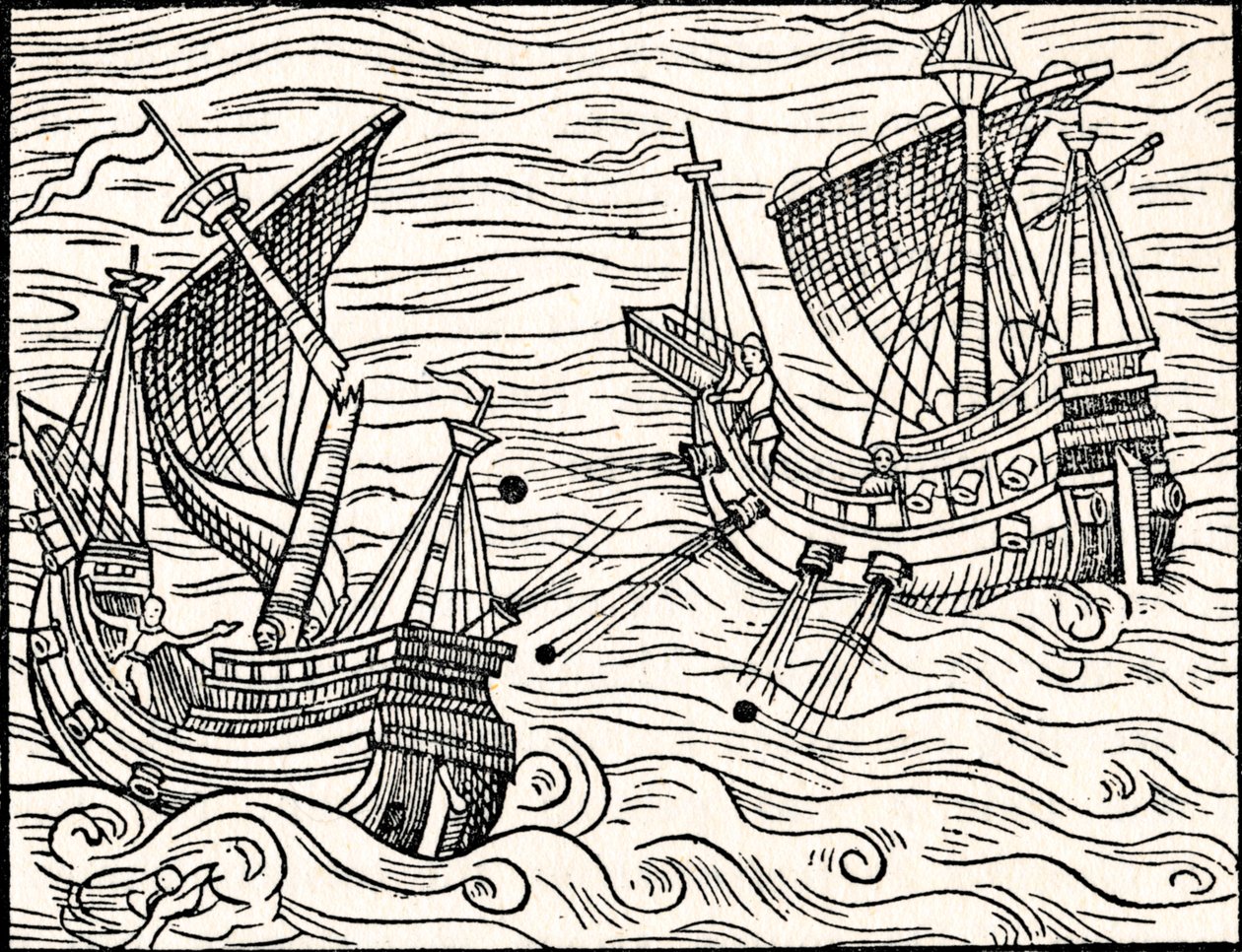 1555年のアイスランド沖の2隻の商船の関わり 作： 不明