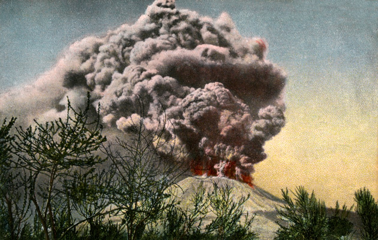 イタリア、ベスビオ火山の噴火、1906年4月 作： 不明