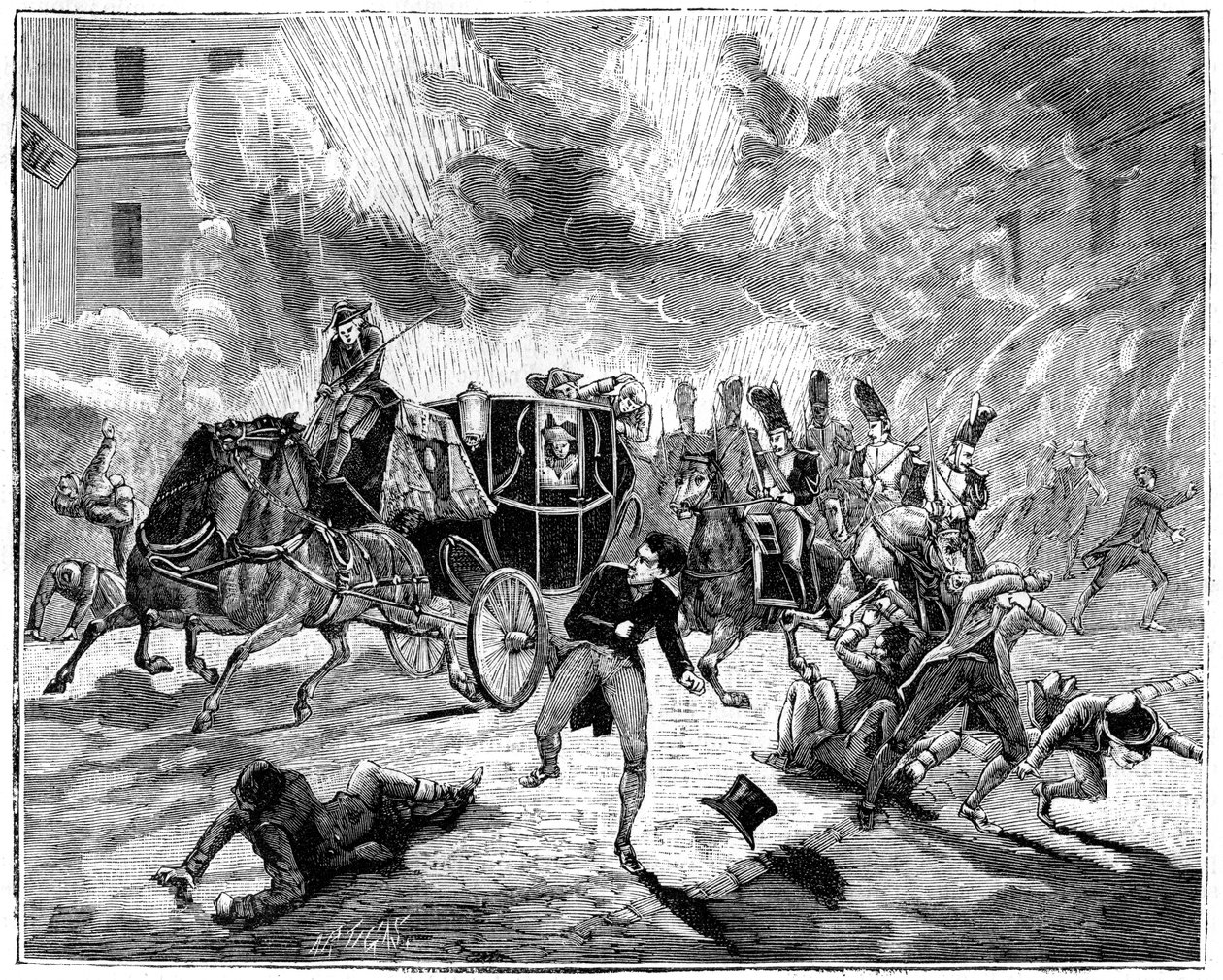 1800年12月24日、パリ、フランス、ルーデラロイの爆発1882-1884 作： 不明