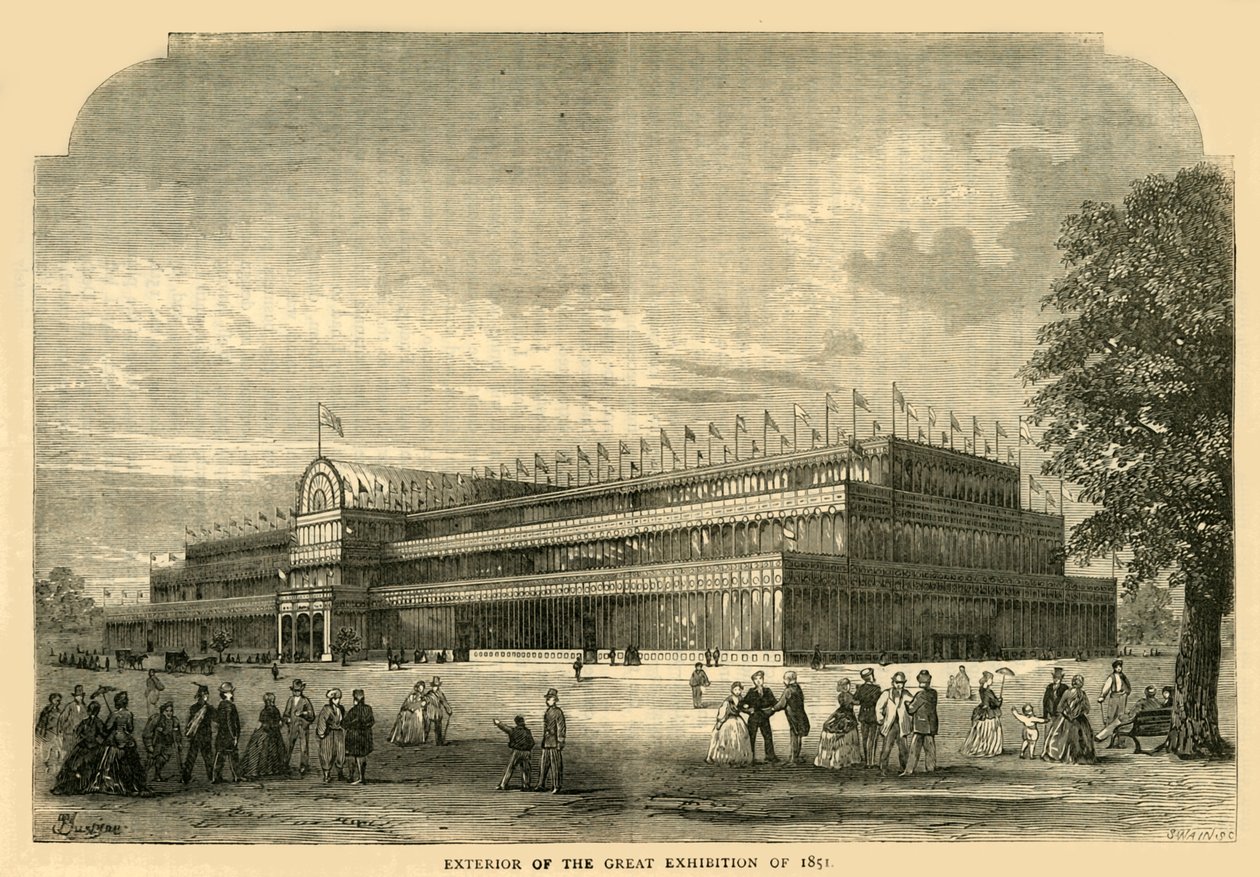 1851年の大展示、c1876の外観。 作： 不明