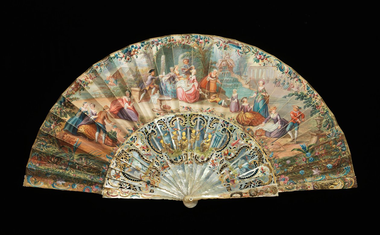 ファン、1870-90。 作： 不明