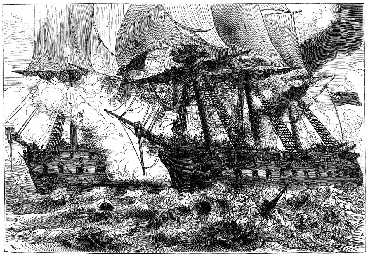 USSチェサピークとHMSシャノンの間の戦い、1813年c1880 作： 不明