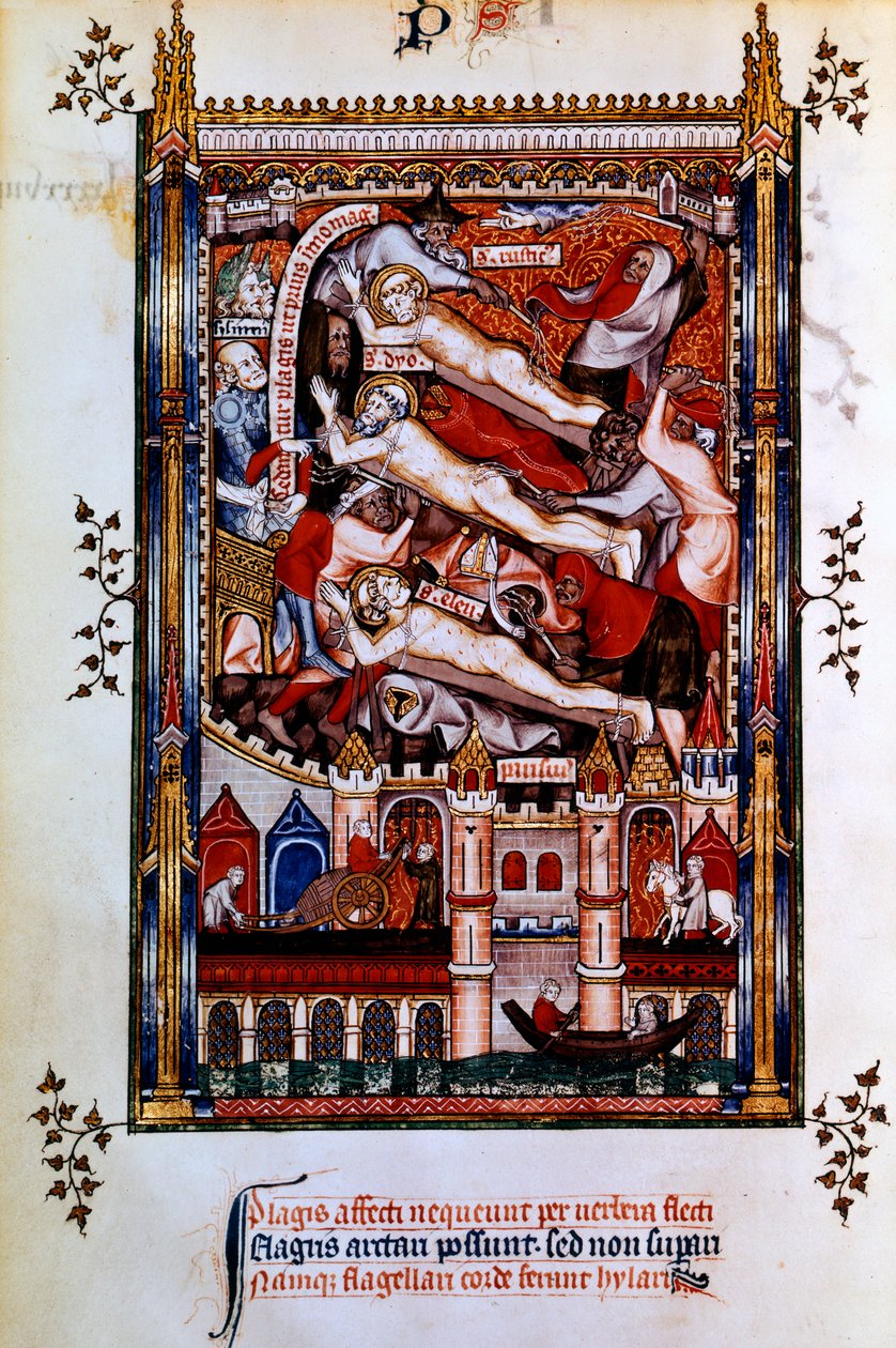 St Denis、St Rustic、St Eleutheriusの鞭毛、1317年 作： 不明