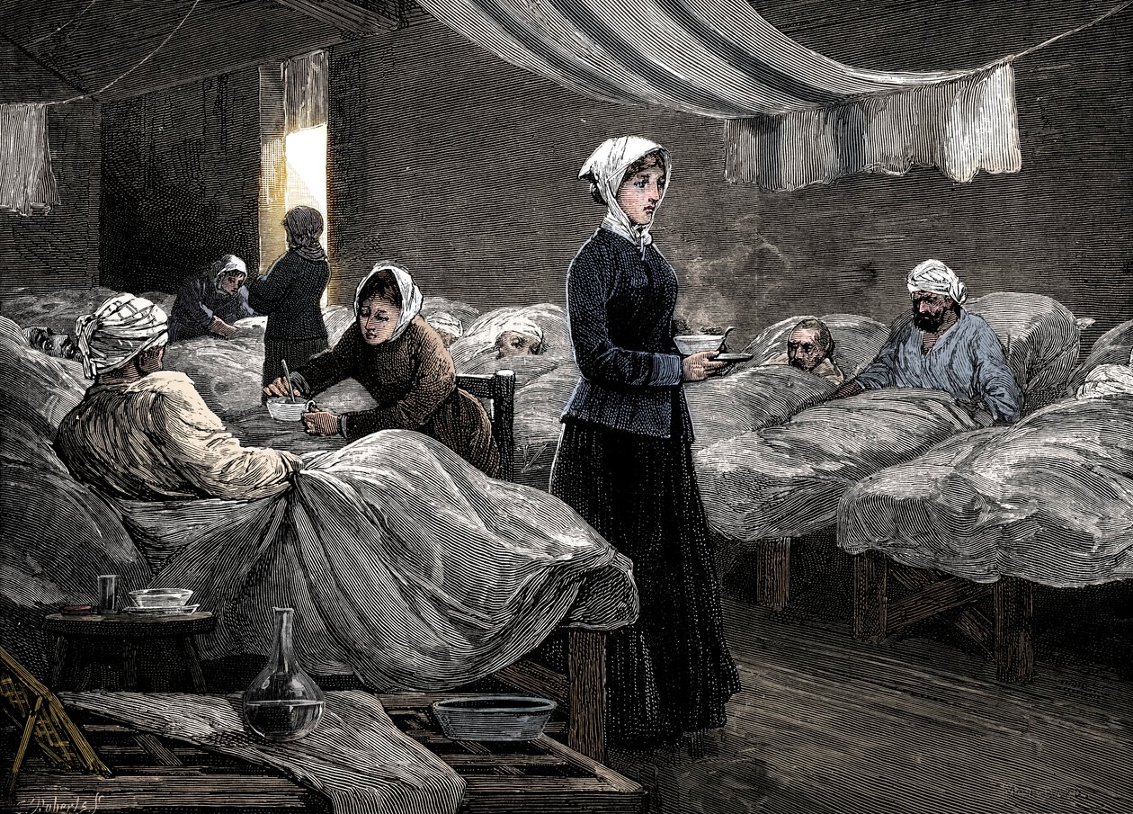 Scutari、c1880の兵舎病院のフローレンスナイチンゲール 作： 不明