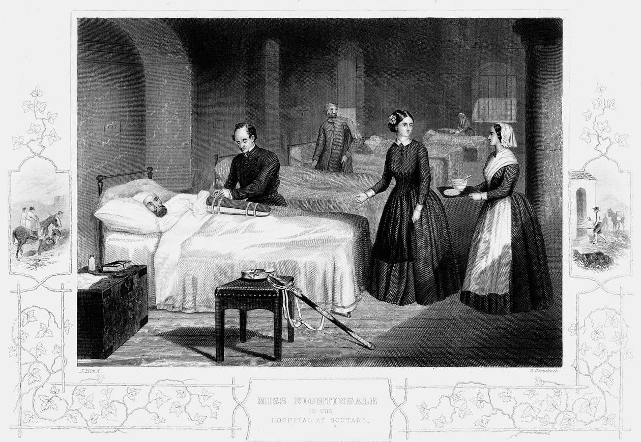 Scutari、c1860の病院でフィレンツェナイチンゲール 作： 不明