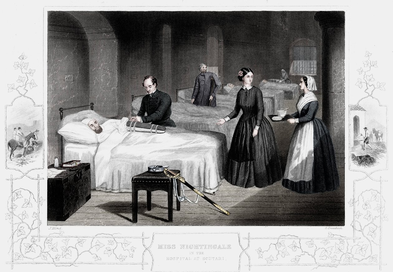 Scutari、c1860の病院でフィレンツェナイチンゲール 作： 不明