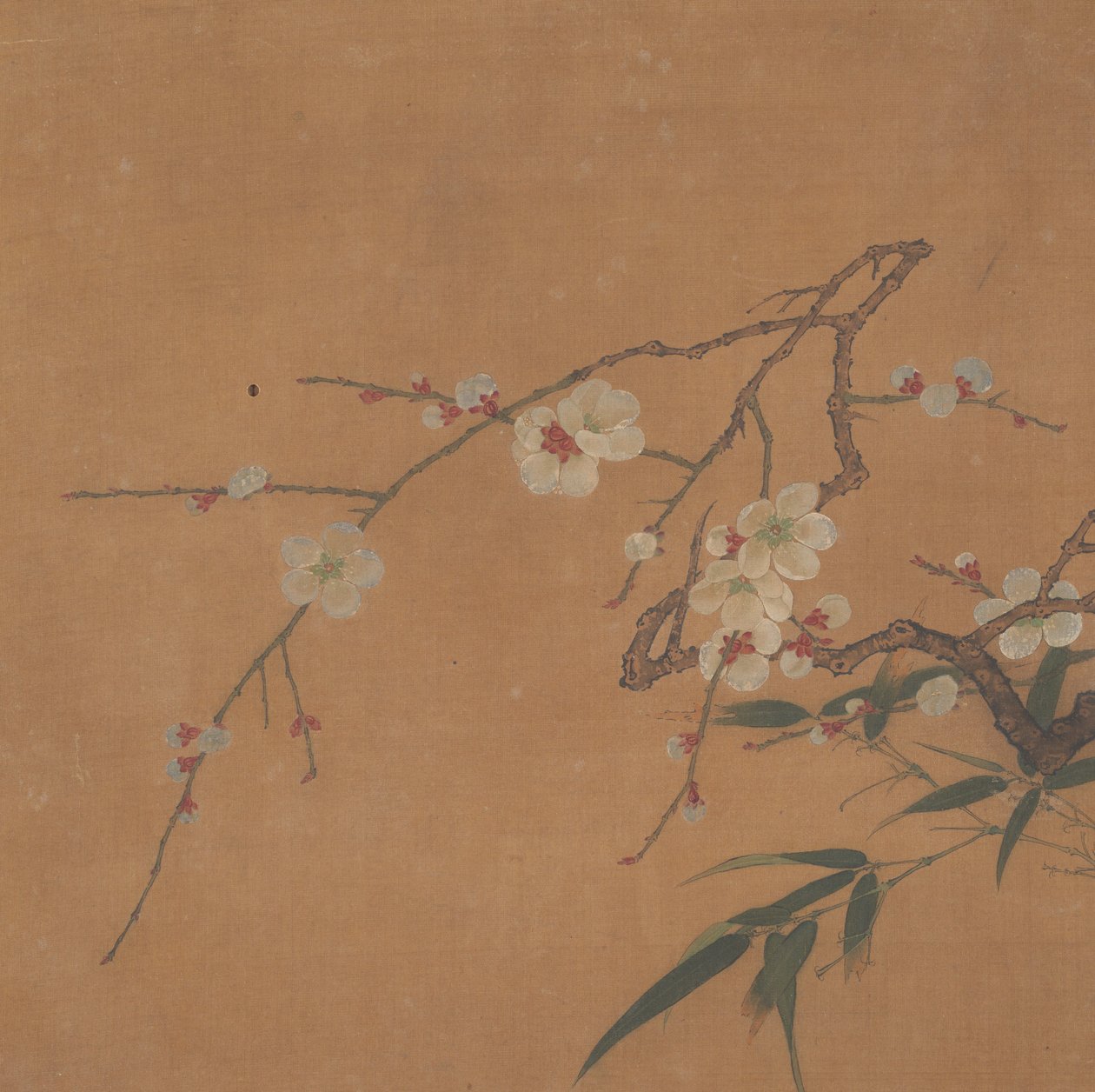 開花梅と竹、17世紀。 作： 不明
