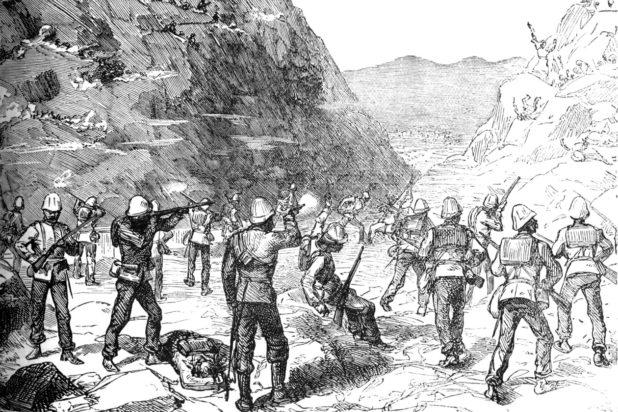 1879年11月9日、アフガニスタン人による第67回攻撃の採餌党、c1880 作： 不明