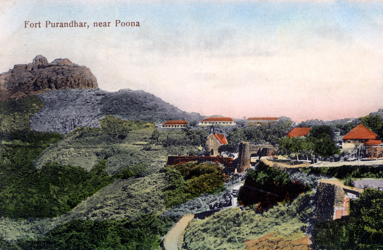 20世紀初頭、Pune Poonaの近くのPurandhar砦 作： 不明