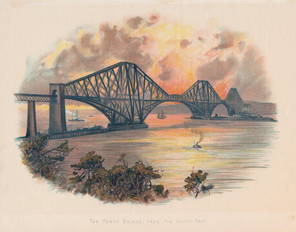 南東、スコットランド、c1895からのフォース鉄道橋 作： 不明
