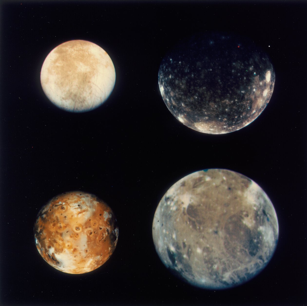 1979年の木星、イオ、エウロパ、ガニメデ、カリストの4つの衛星 作： 不明