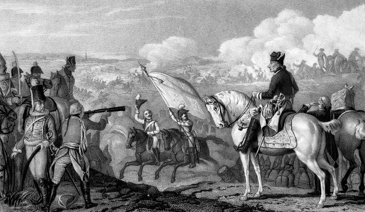 フレデリック2世、偉大な1712-1786年、1740年からプロイセンの王、1757年のロスバッハの戦い 作： 不明