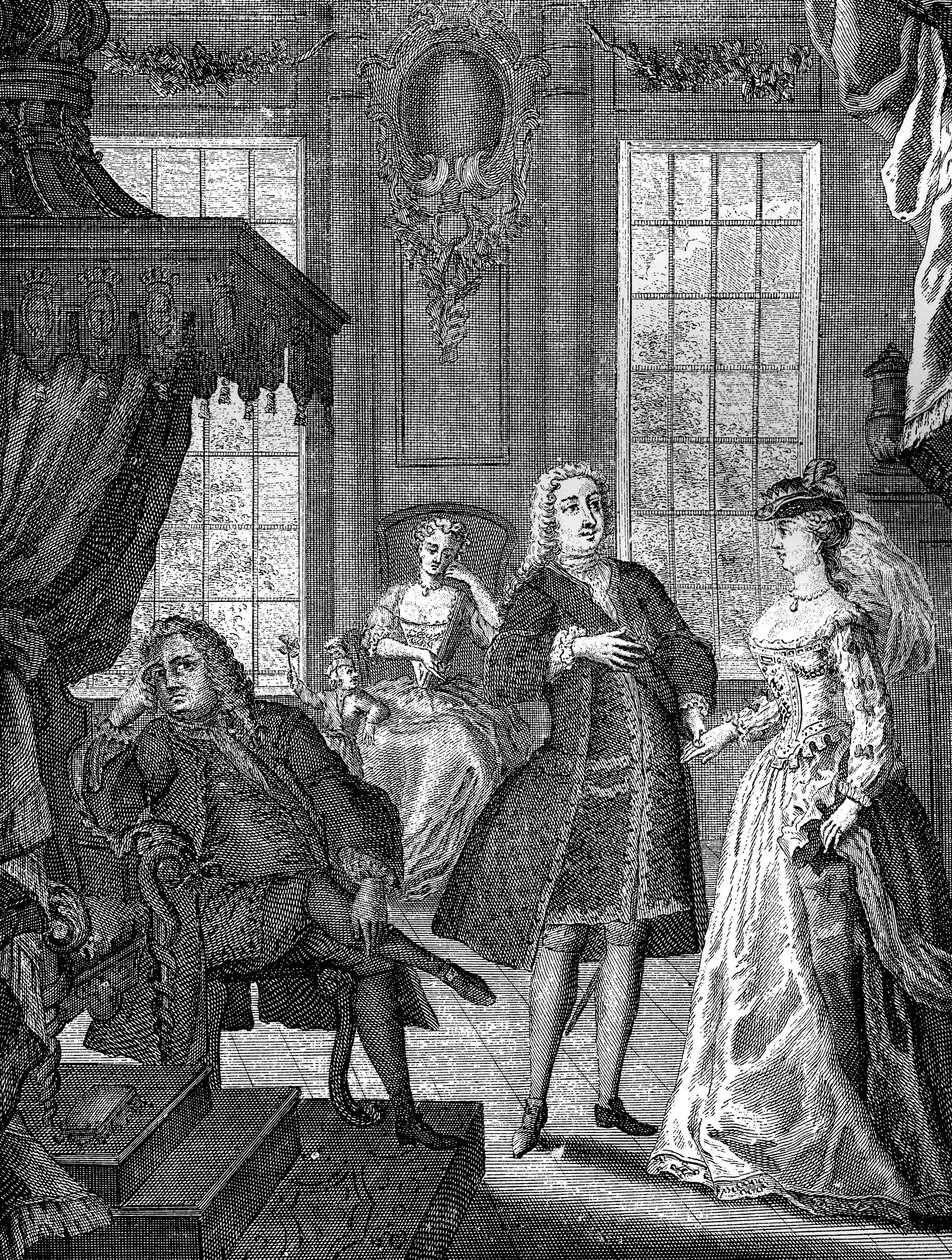 フレデリックプリンスオブウェールズとサクセゴーサのオーガスタ王女、1736年 作： 不明