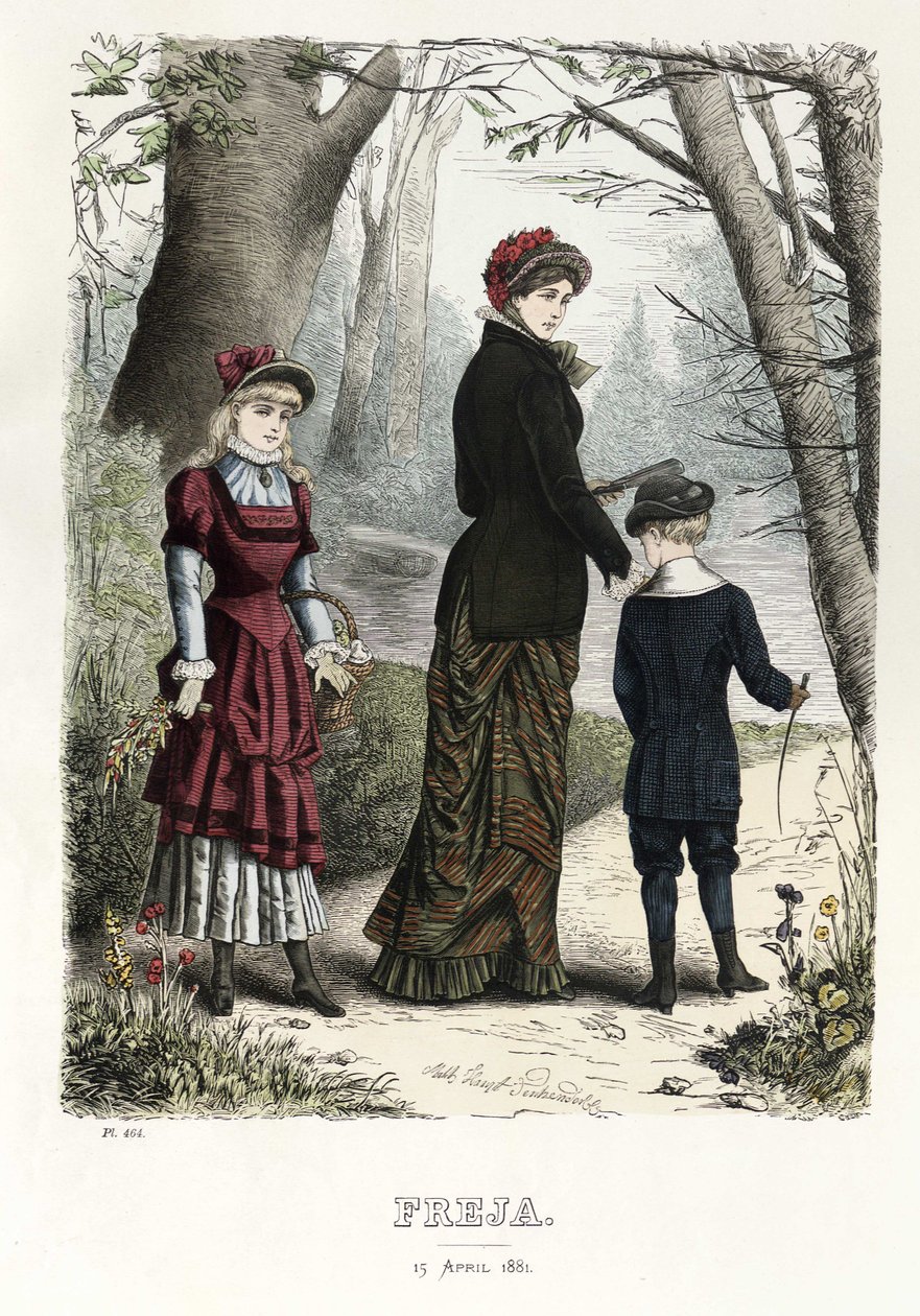 Freja-イラスト入り北欧ファッション誌1881年、イラストNo.8 作： 不明