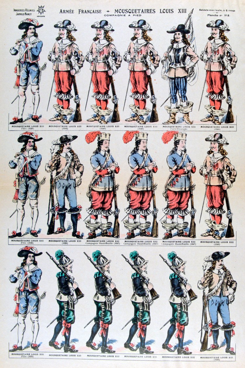 フランス軍、ルイ13世の銃士、17世紀19世紀 作： 不明