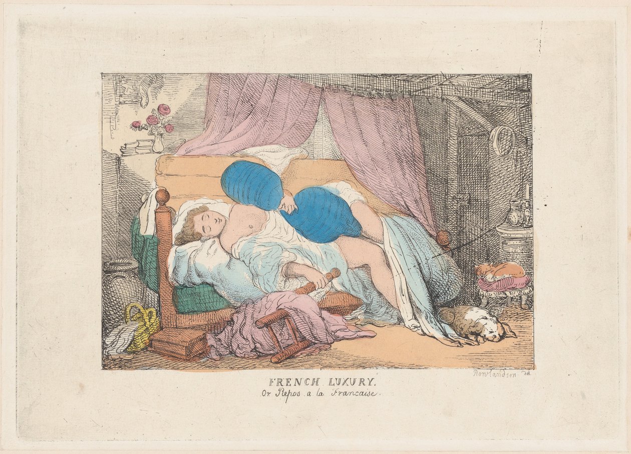 フランスの贅沢（Repos a la Francaise）、1800年から20年。 作： 不明