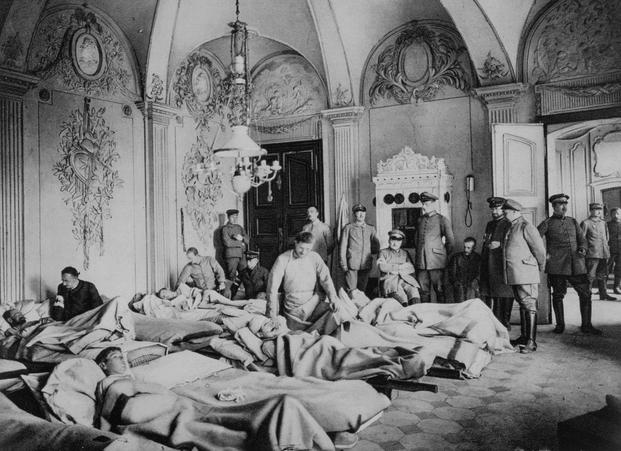 1915年の第一次世界大戦、フランスの城で負傷したフランス人とドイツ人 作： 不明