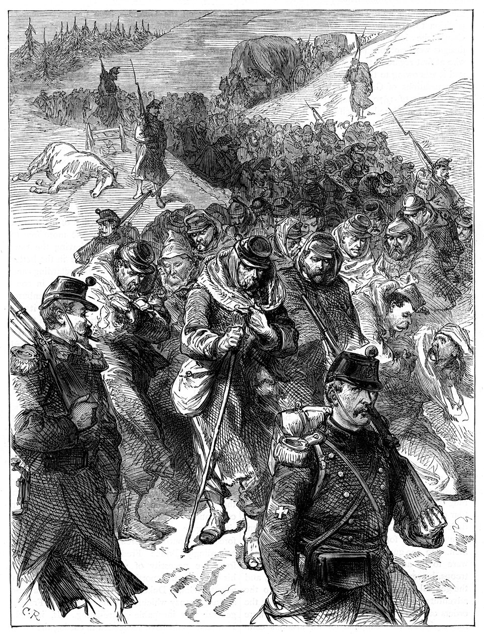 1871年1月30日から1月1日までフランスがスイスに撤退したc1880 作： 不明