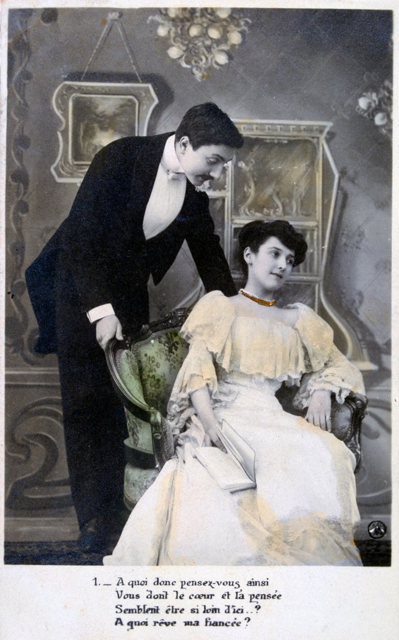 フランスのロマンチックなポストカード、c1900 作： 不明