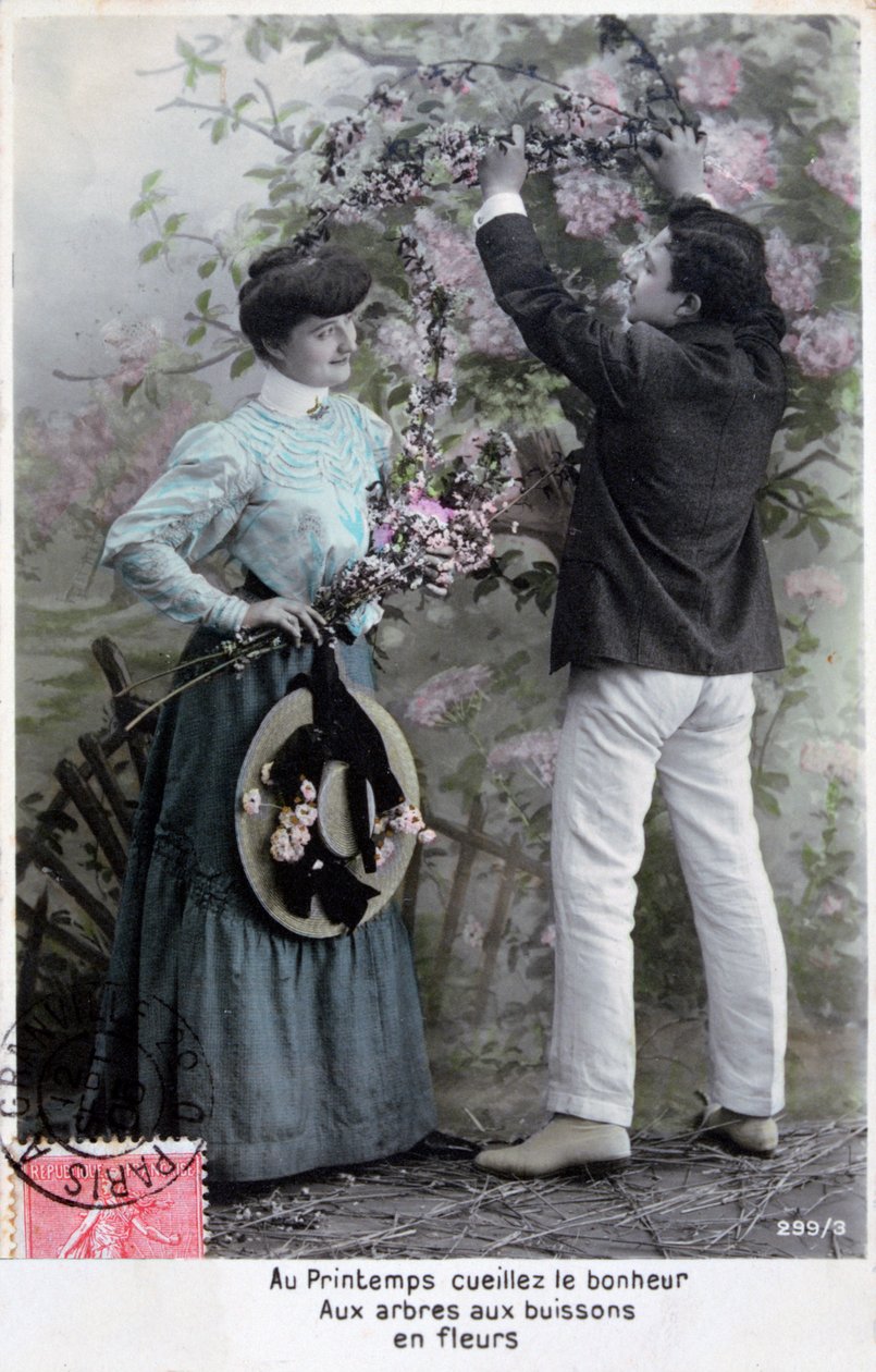 フランスのロマンチックなポストカード、c1900 作： 不明